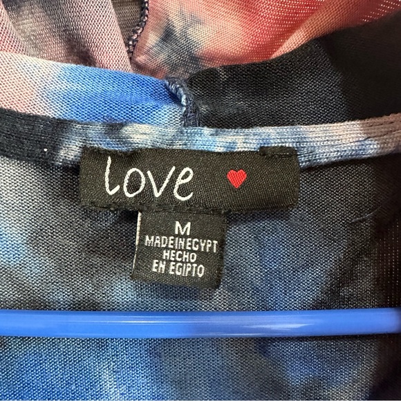 Love Womens 2-Piece Tie-Dye Sweatshirt & Jogger Set Pink/Blue/Black Medium - Picture 9 of 10